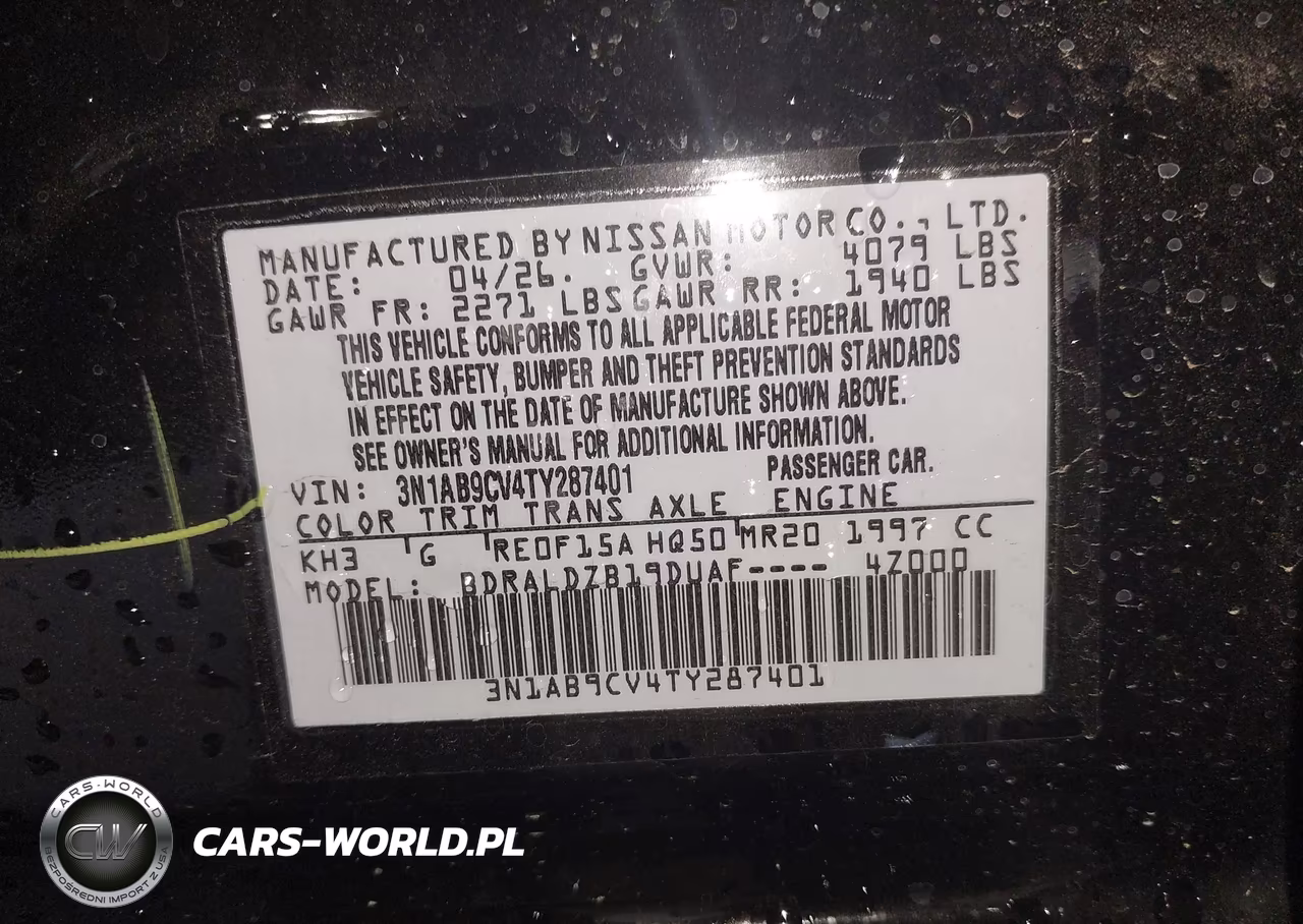 2026 Nissan Sentra Sv VIN:3N1AB9CV4TY287401 - 9