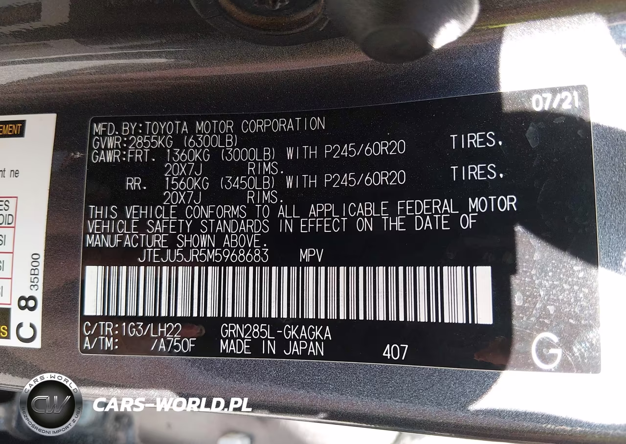 2021 Toyota 4Runner Nightshade Special Edition VIN:JTEJU5JR5M5968683 - 9