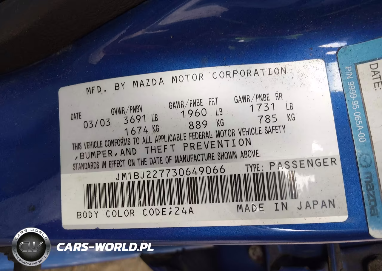 2003 Mazda Mazdaspeed Protege VIN:JM1BJ227730649066 - 9