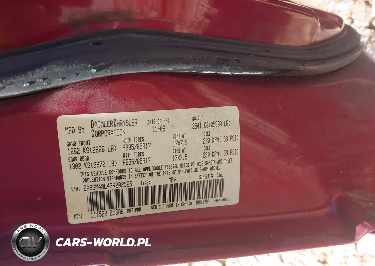 2007 Chrysler Pacifica VIN:2A8GM48L47R202566 - 9
