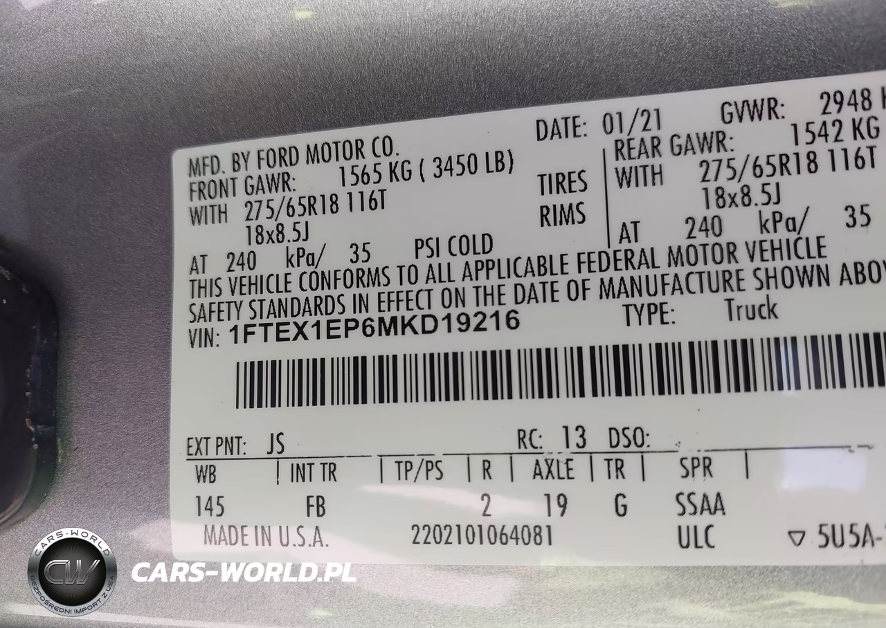 2021 Ford F-150 Xlt VIN:1FTEX1EP6MKD19216 - 9