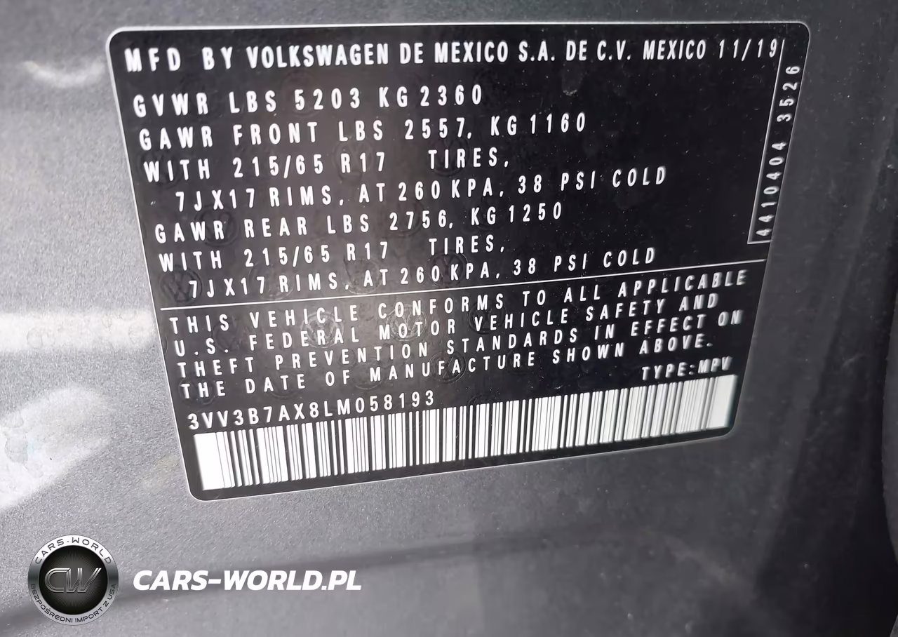 2020 Volkswagen Tiguan 2.0T Se-2.0T Se R-Line Black-2.0T Sel VIN:3VV3B7AX8LM058193 - 9