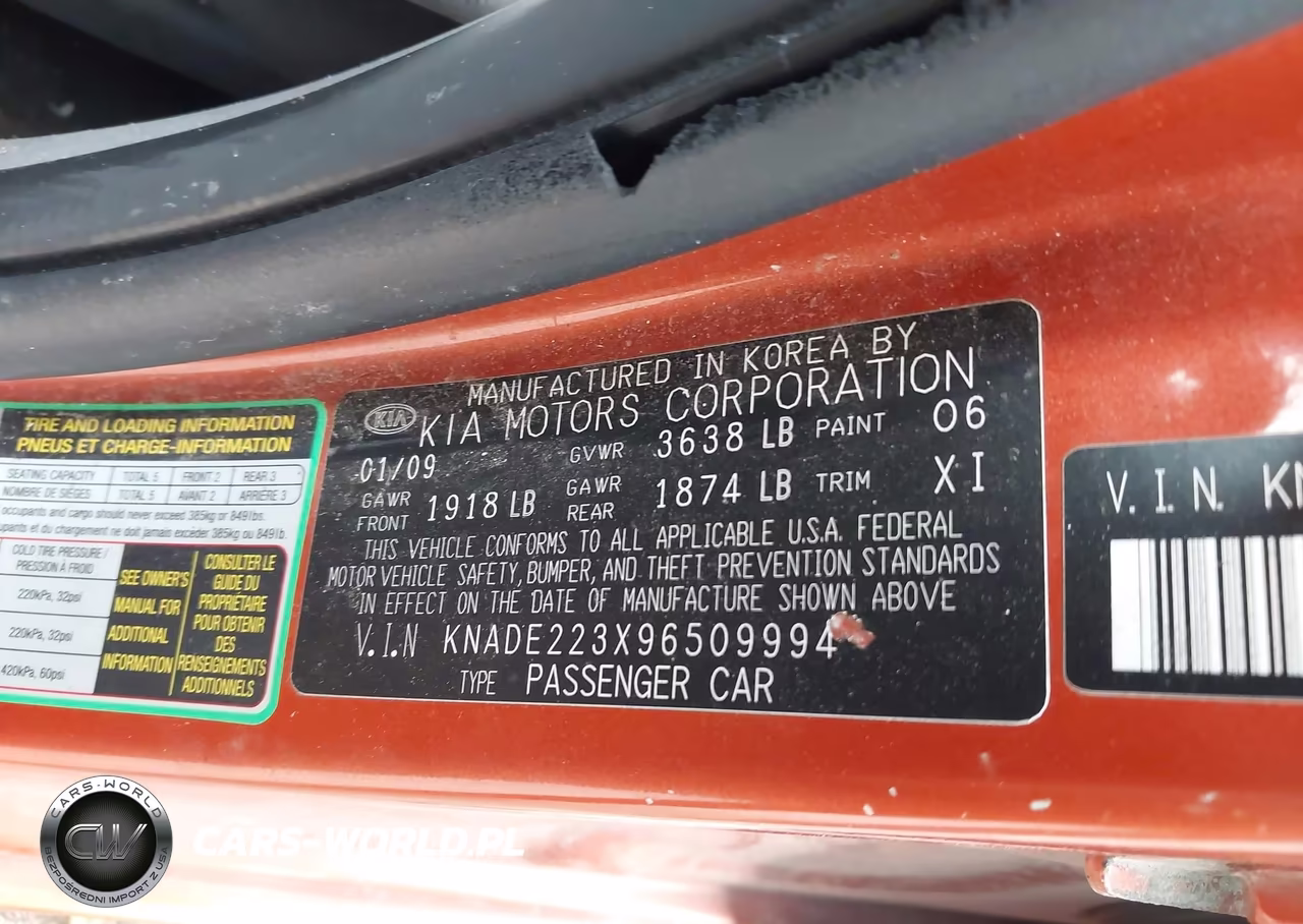 2009 Kia Rio Lx VIN:KNADE223X96509994 - 9