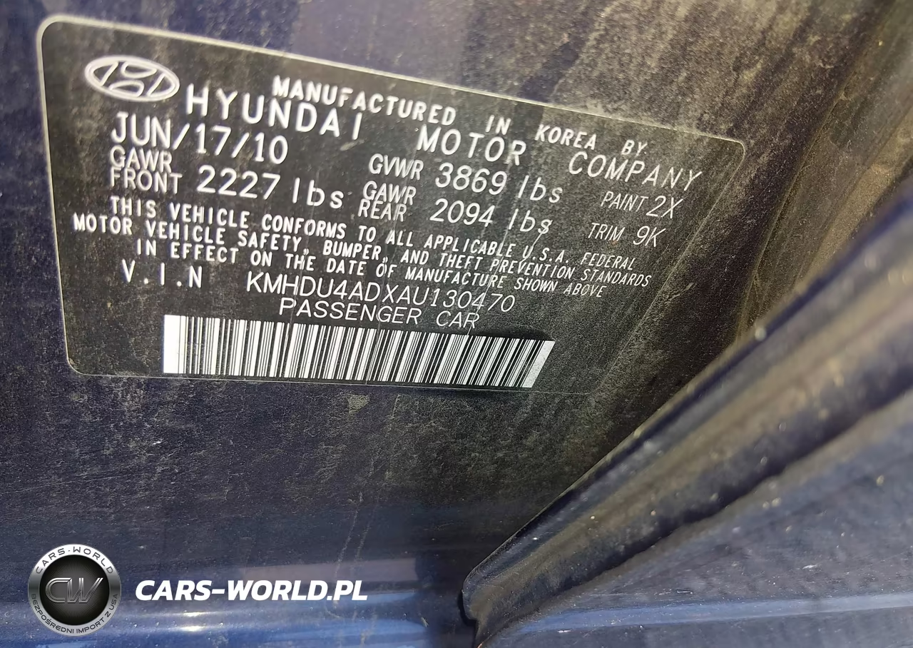 2010 Hyundai Elantra Gls VIN:KMHDU4ADXAU130470 - 9