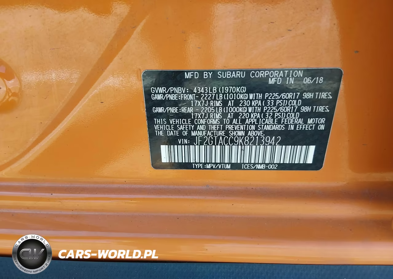 2019 Subaru Crosstrek 2.0I Premium VIN:JF2GTACC9K8213942 - 8