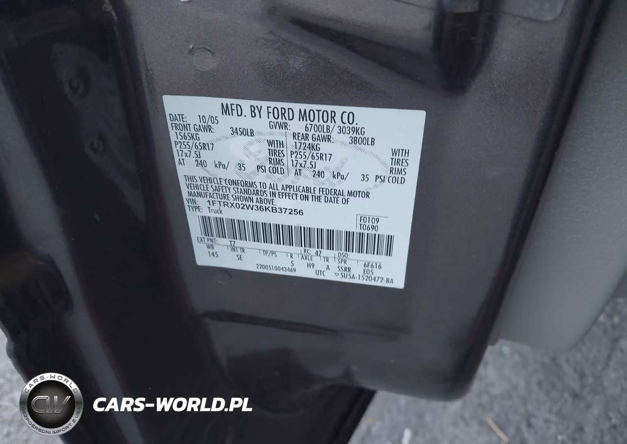 2006 Ford F-150 Stx-Xlt VIN:1FTRX02W36KB37256 - 9