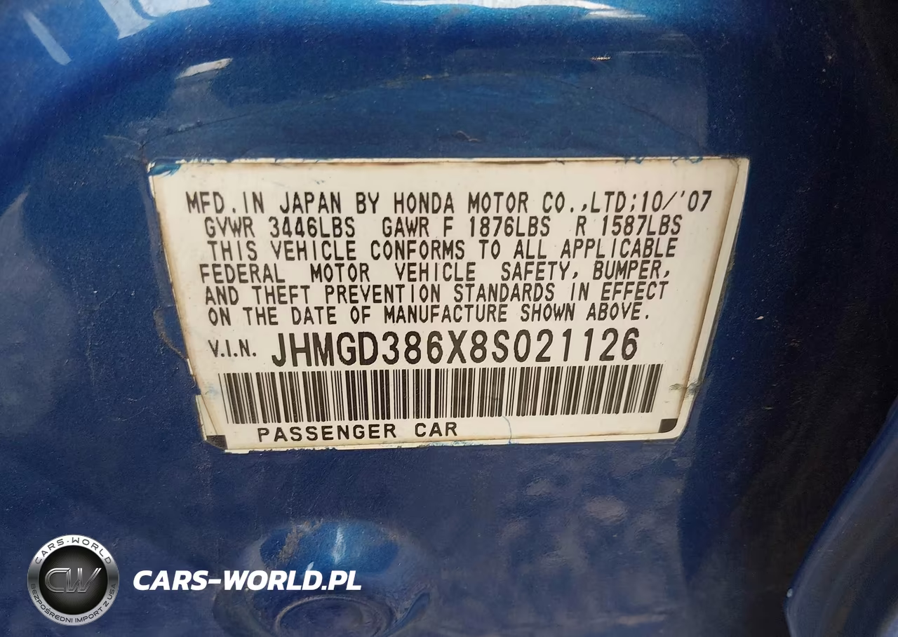 2008 Honda Fit Sport VIN:JHMGD386X8S021126 - 9
