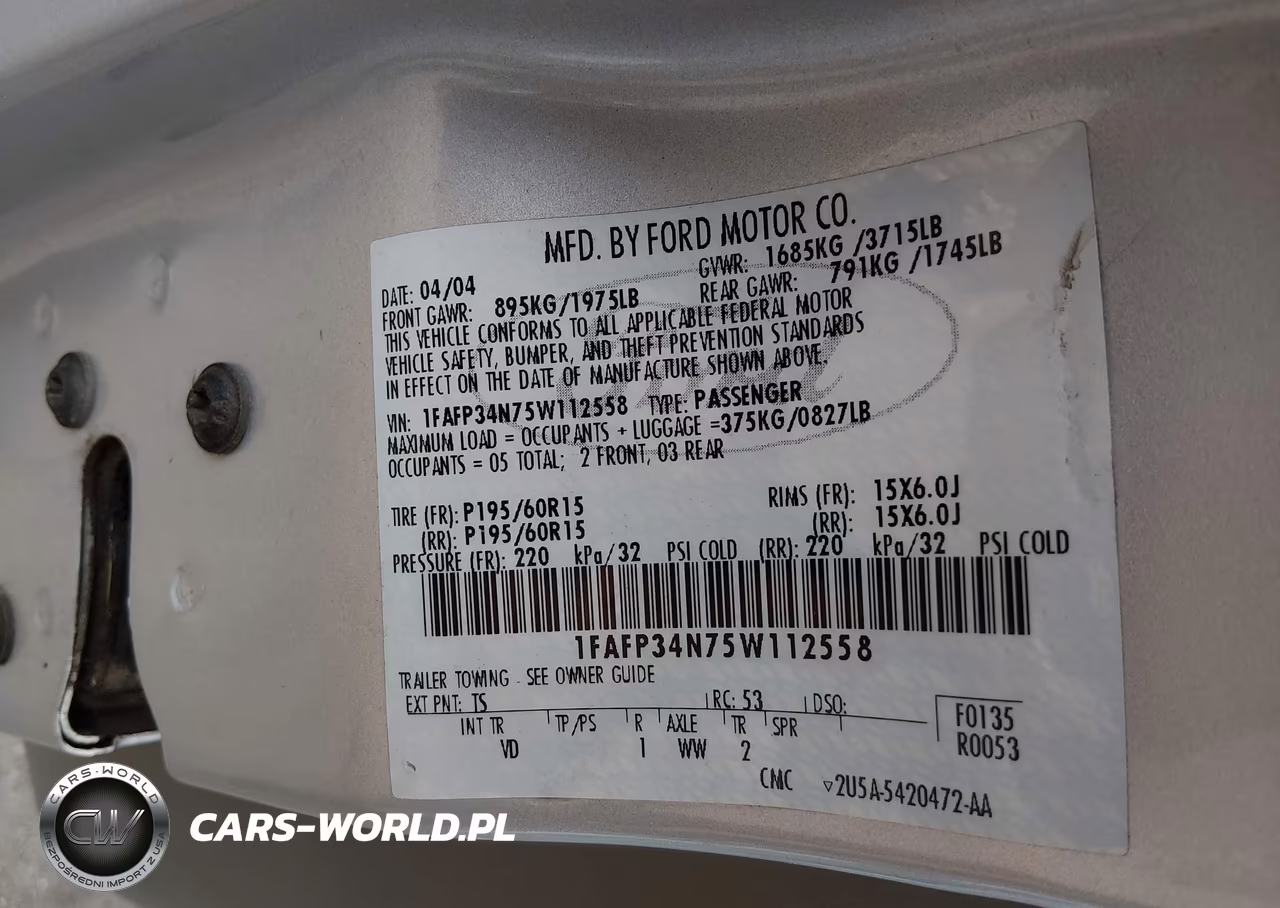 2005 Ford Focus Zx4 VIN:1FAFP34N75W112558 - 9