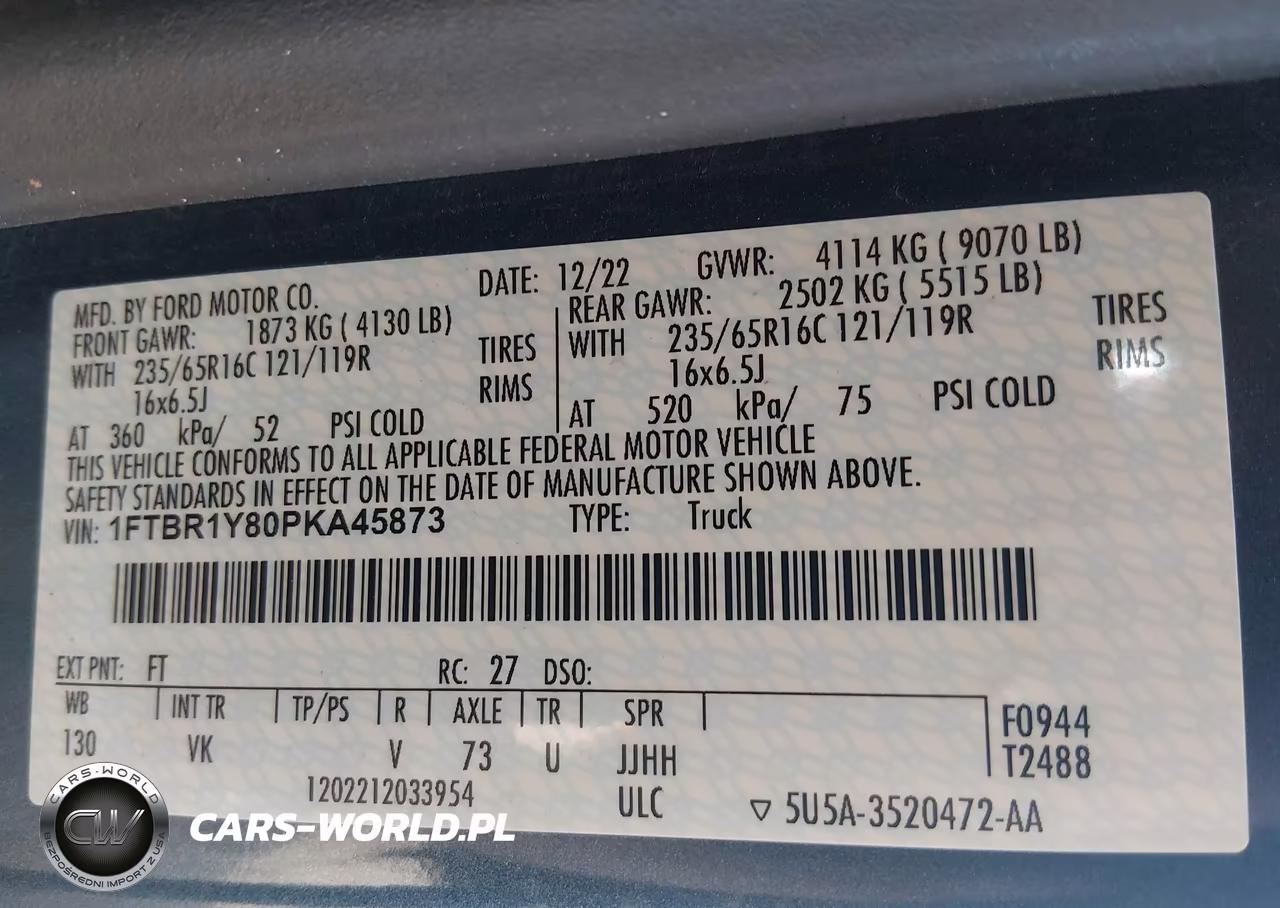 2023 Ford Transit-250 VIN:1FTBR1Y80PKA45873 - 9