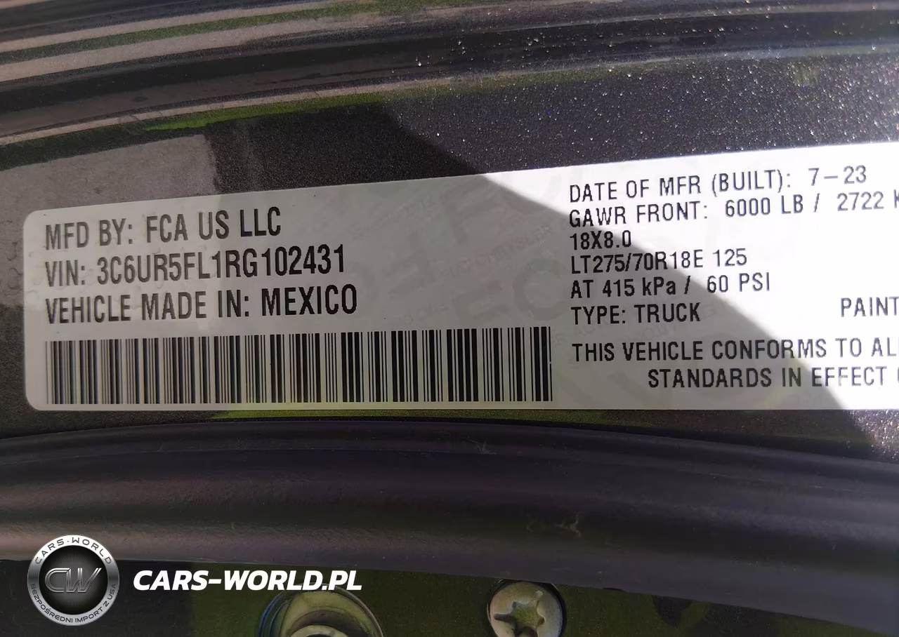 2024 Ram 2500 Laramie 4X4 6'4 Box VIN:3C6UR5FL1RG102431 - 9