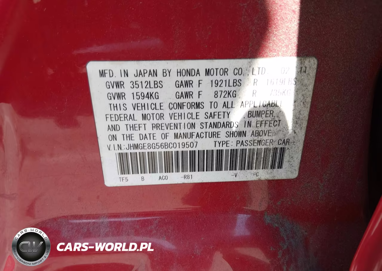 2011 Honda Fit Sport VIN:JHMGE8G56BC019507 - 9