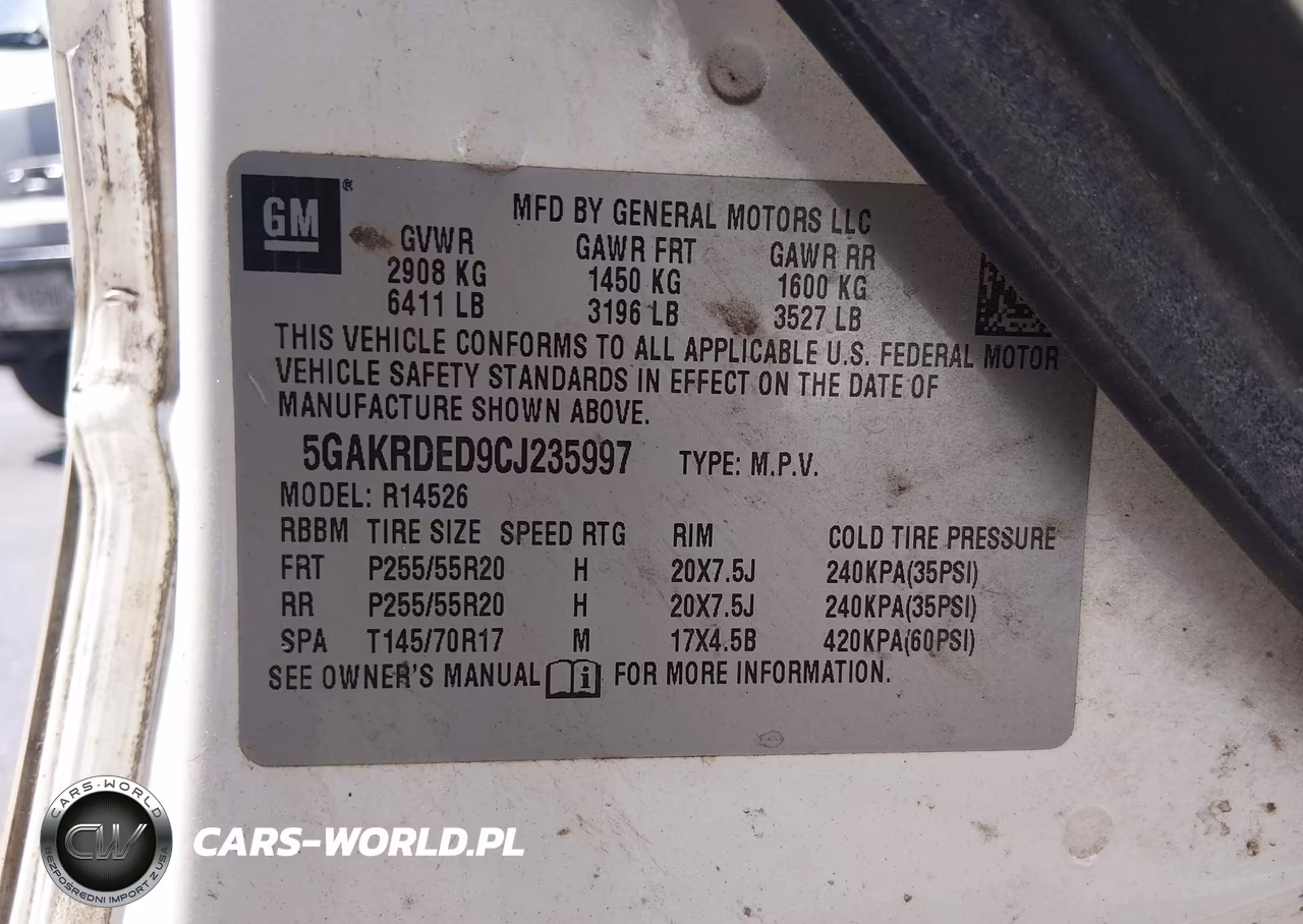 2012 Buick Enclave Premium VIN:5GAKRDED9CJ235997 - 9