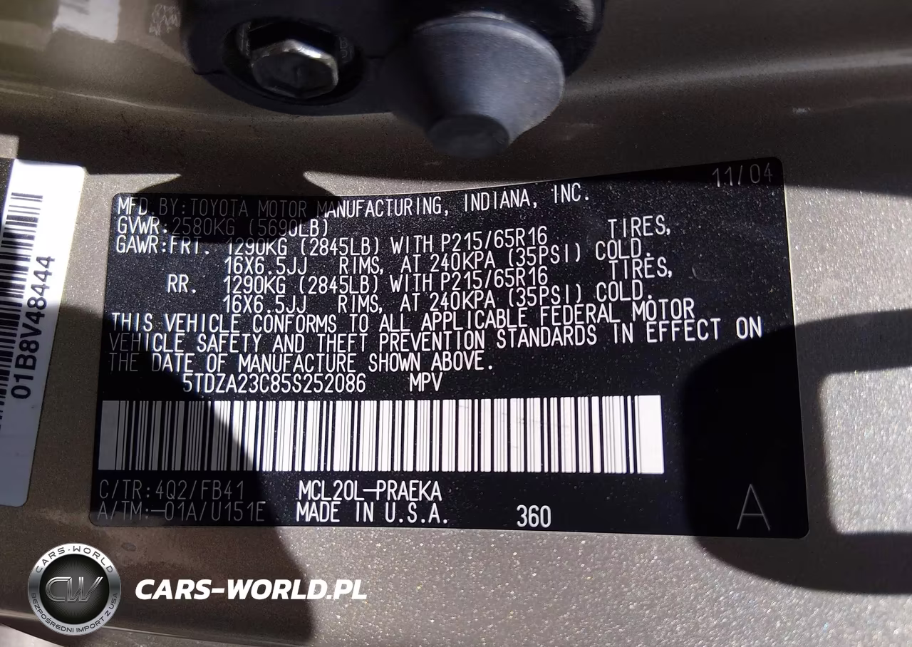 2005 Toyota Sienna Le VIN:5TDZA23C85S252086 - 9