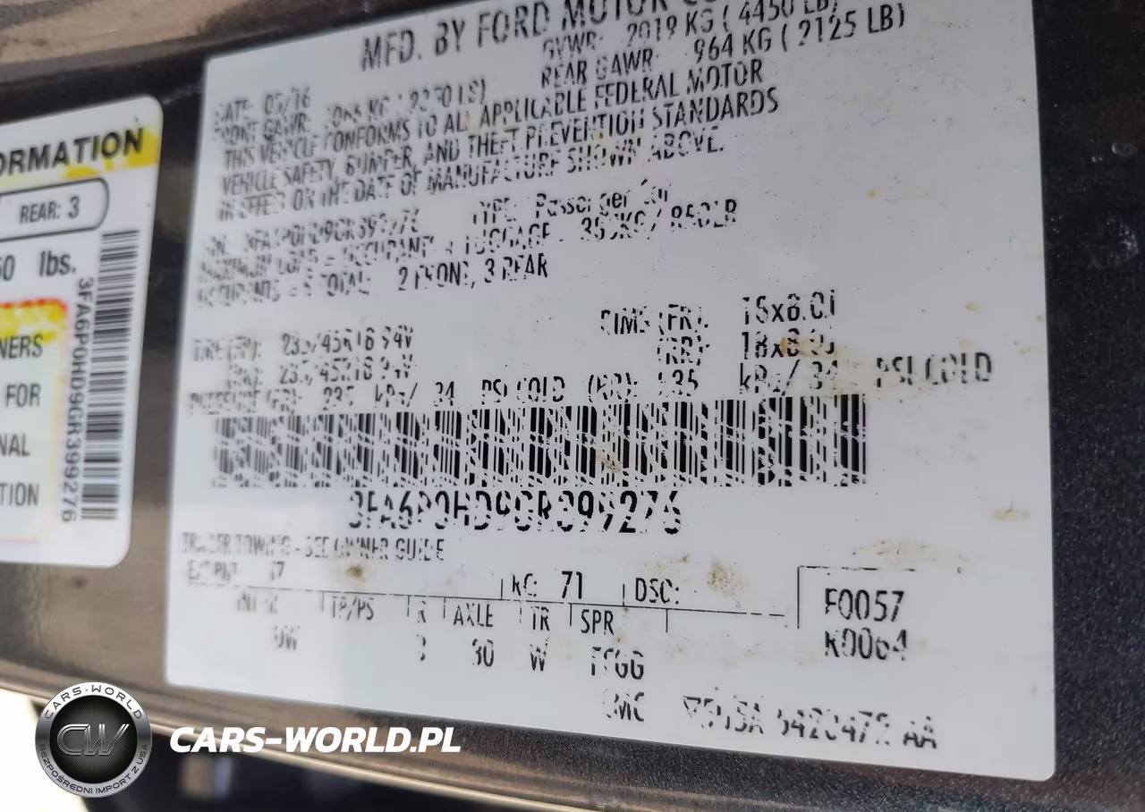 2016 Ford Fusion Se VIN:3FA6P0HD9GR399276 - 9