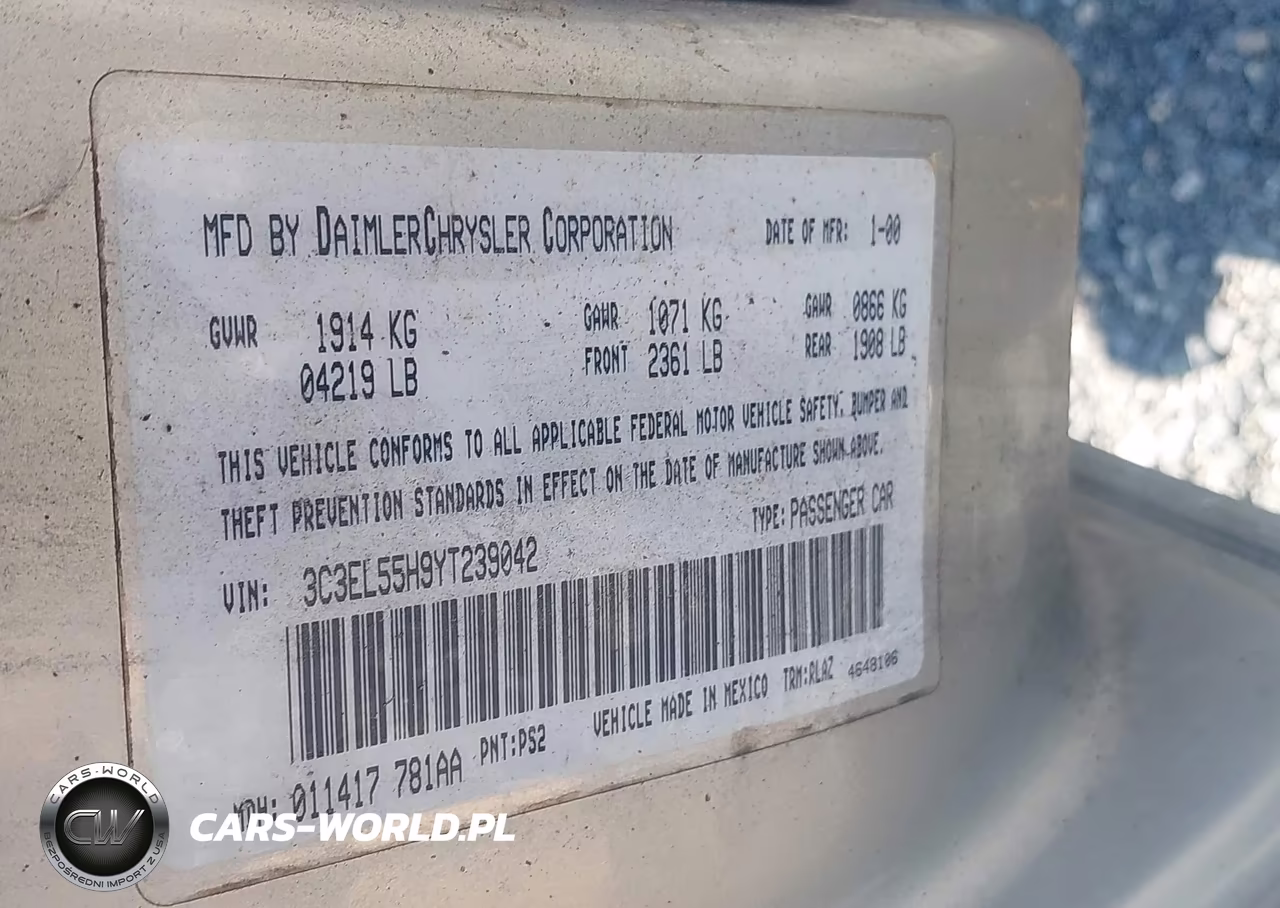 2000 Chrysler Sebring Jxi VIN:3C3EL55H9YT239042 - 9