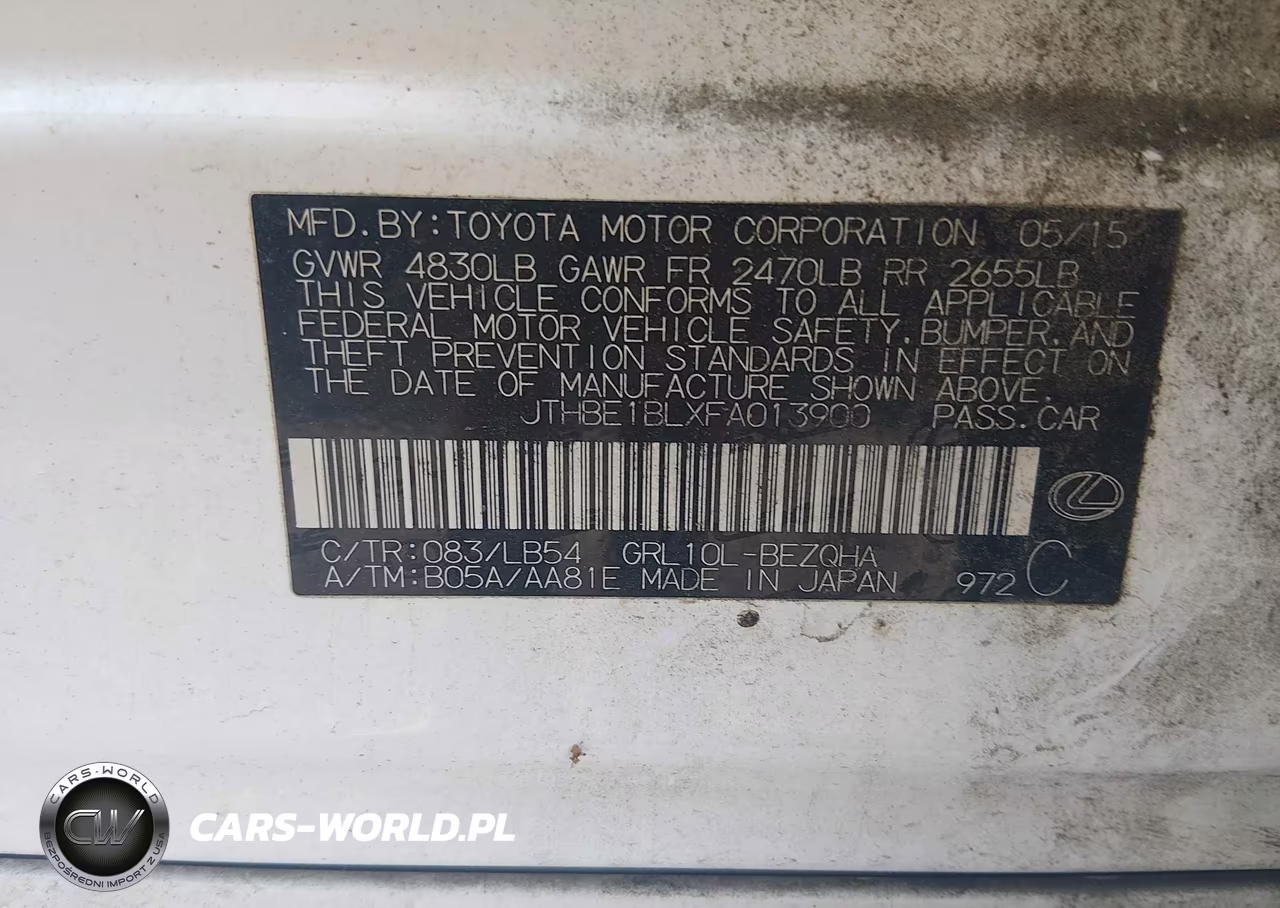 2015 Lexus Gs 350 VIN:JTHBE1BLXFA013900 - 9