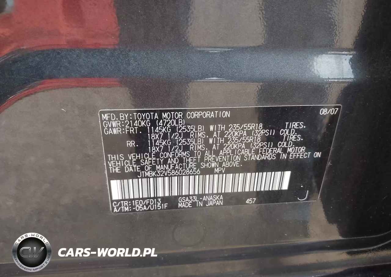 2008 Toyota Rav4 Sport V6 VIN:JTMBK32V586028656 - 9