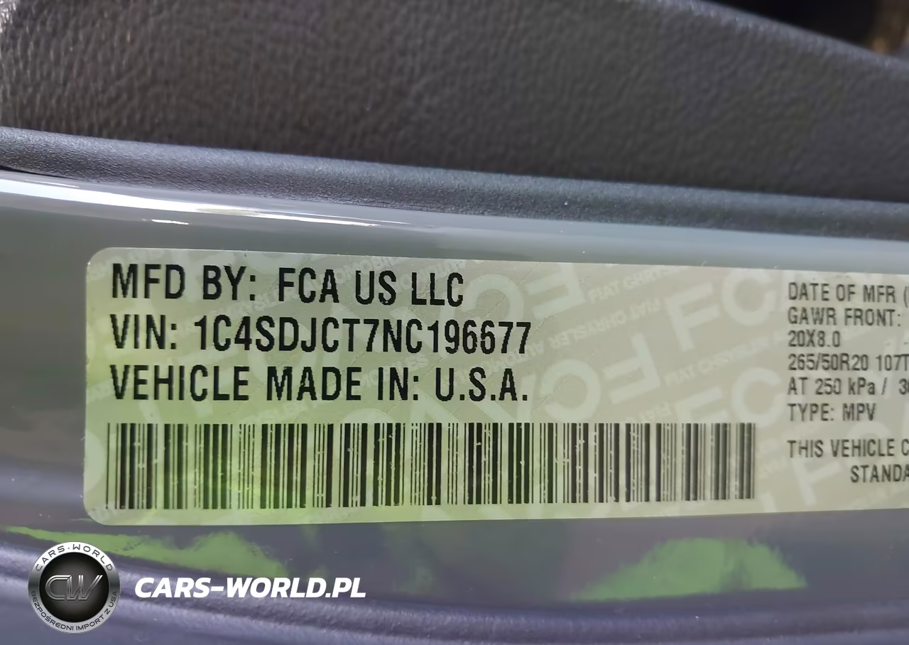 2022 Dodge Durango R-T Awd VIN:1C4SDJCT7NC196677 - 9