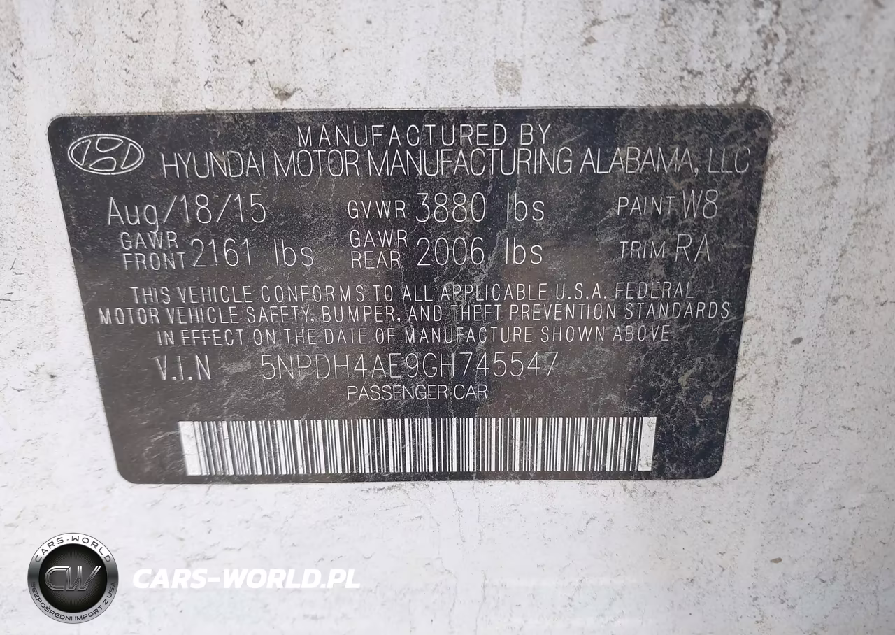2016 Hyundai Elantra Se VIN:5NPDH4AE9GH745547 - 9