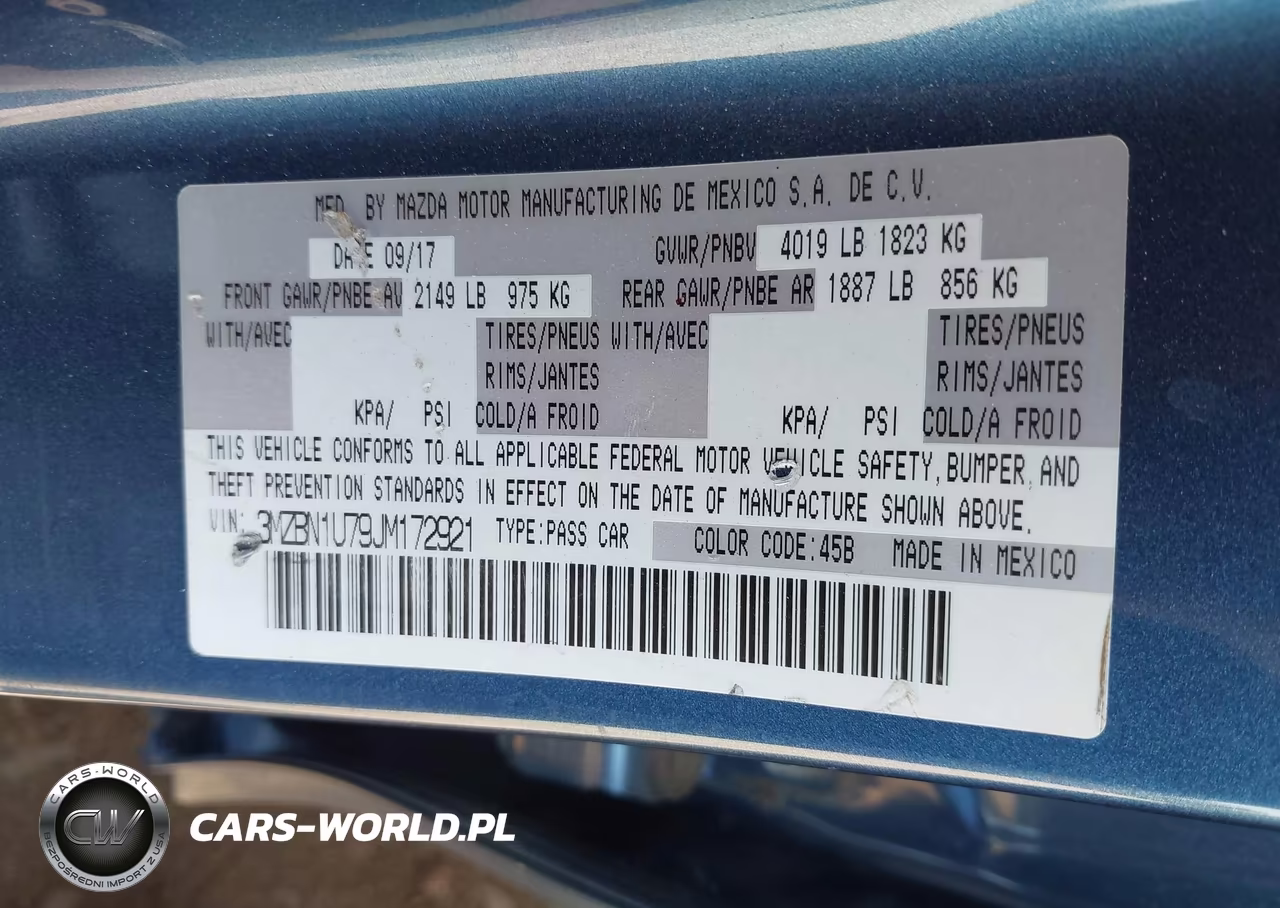 2018 Mazda Mazda3 Sport VIN:3MZBN1U79JM172921 - 9