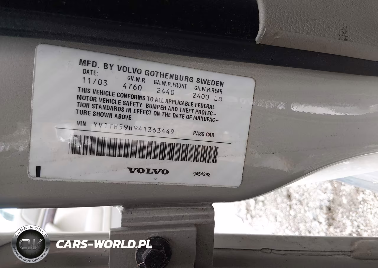 2004 Volvo S80 2.5T VIN:YV1TH59H941363449 - 9