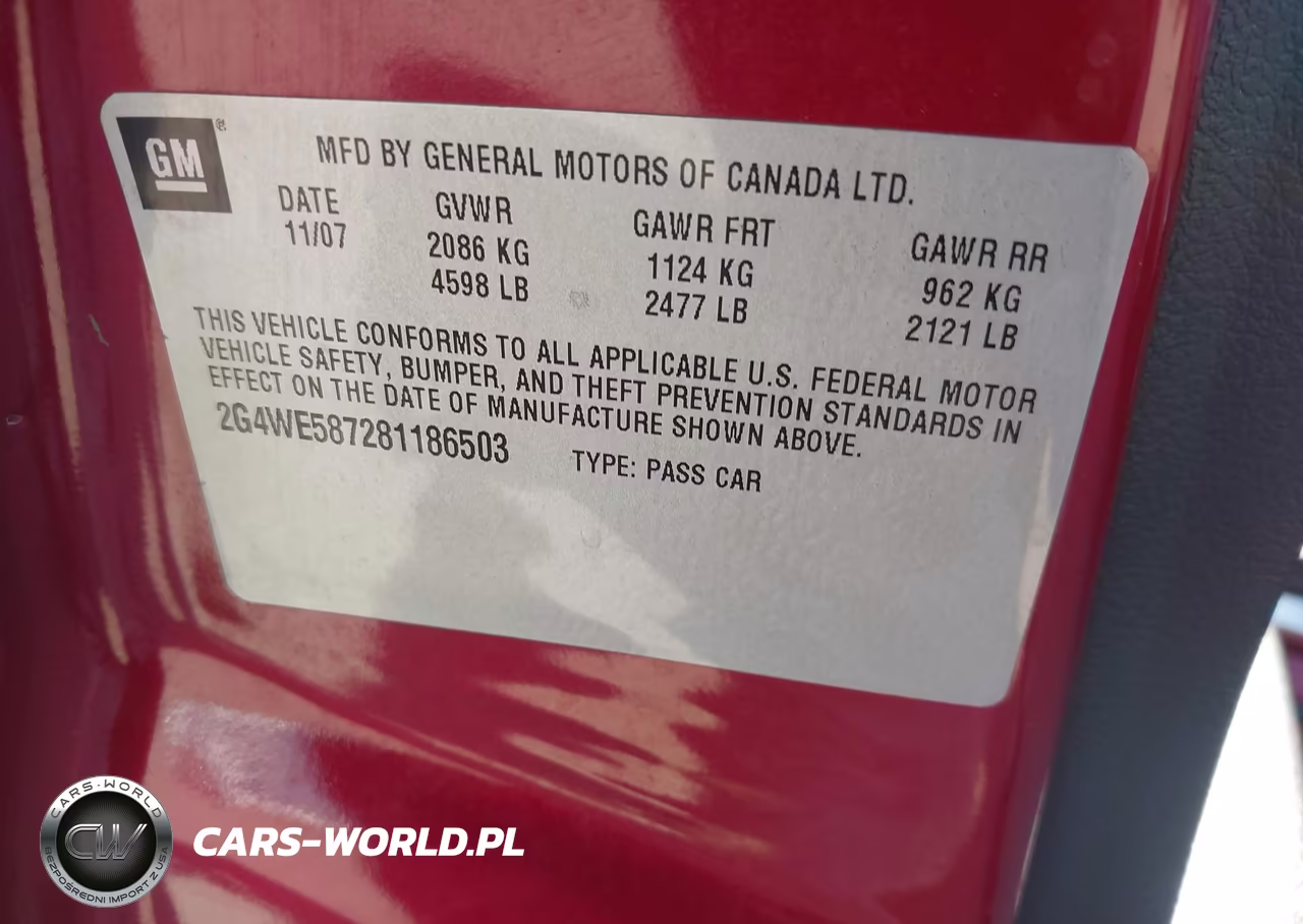 2008 Buick Lacrosse Cxs VIN:2G4WE587281186503 - 9