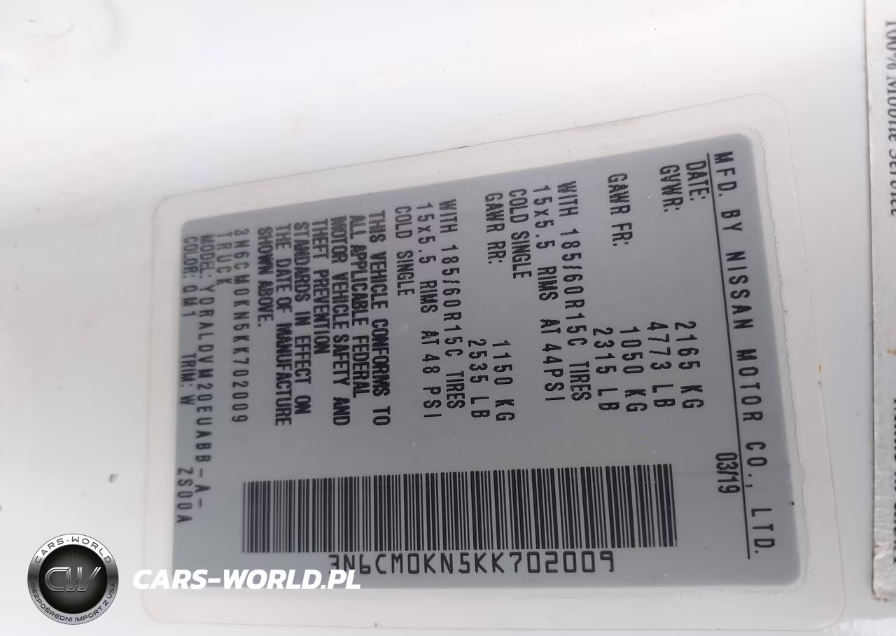 2019 Nissan Nv200 S VIN:3N6CM0KN5KK702009 - 9