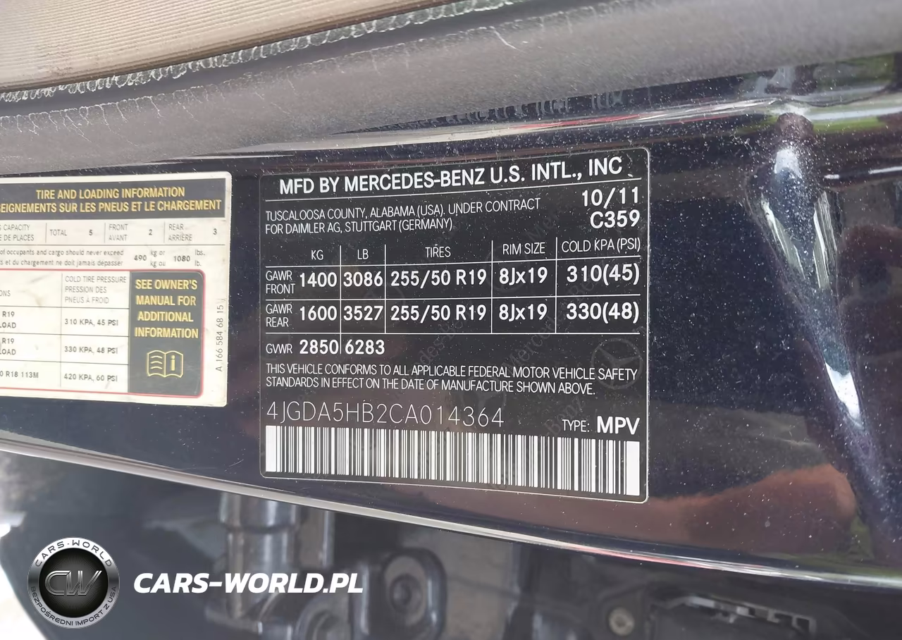 2012 Mercedes-Benz Ml 350 4Matic VIN:4JGDA5HB2CA014364 - 9