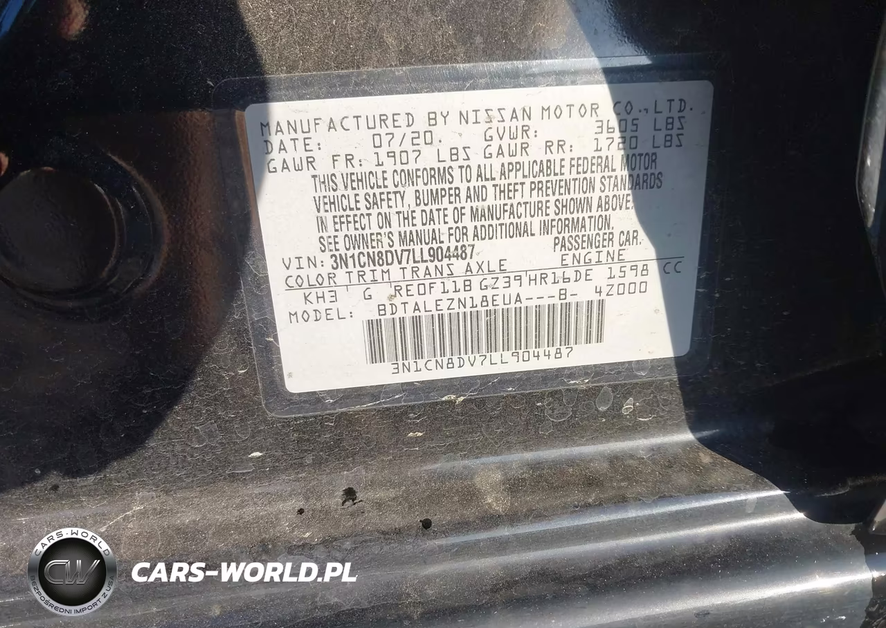 2020 Nissan Versa S Xtronic Cvt VIN:3N1CN8DV7LL904487 - 9