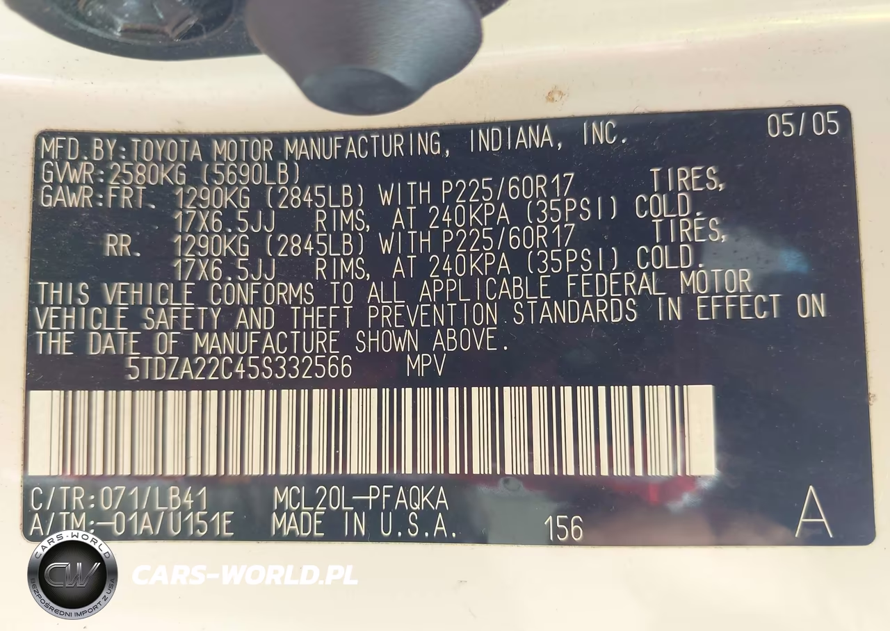 2005 Toyota Sienna Xle VIN:5TDZA22C45S332566 - 9