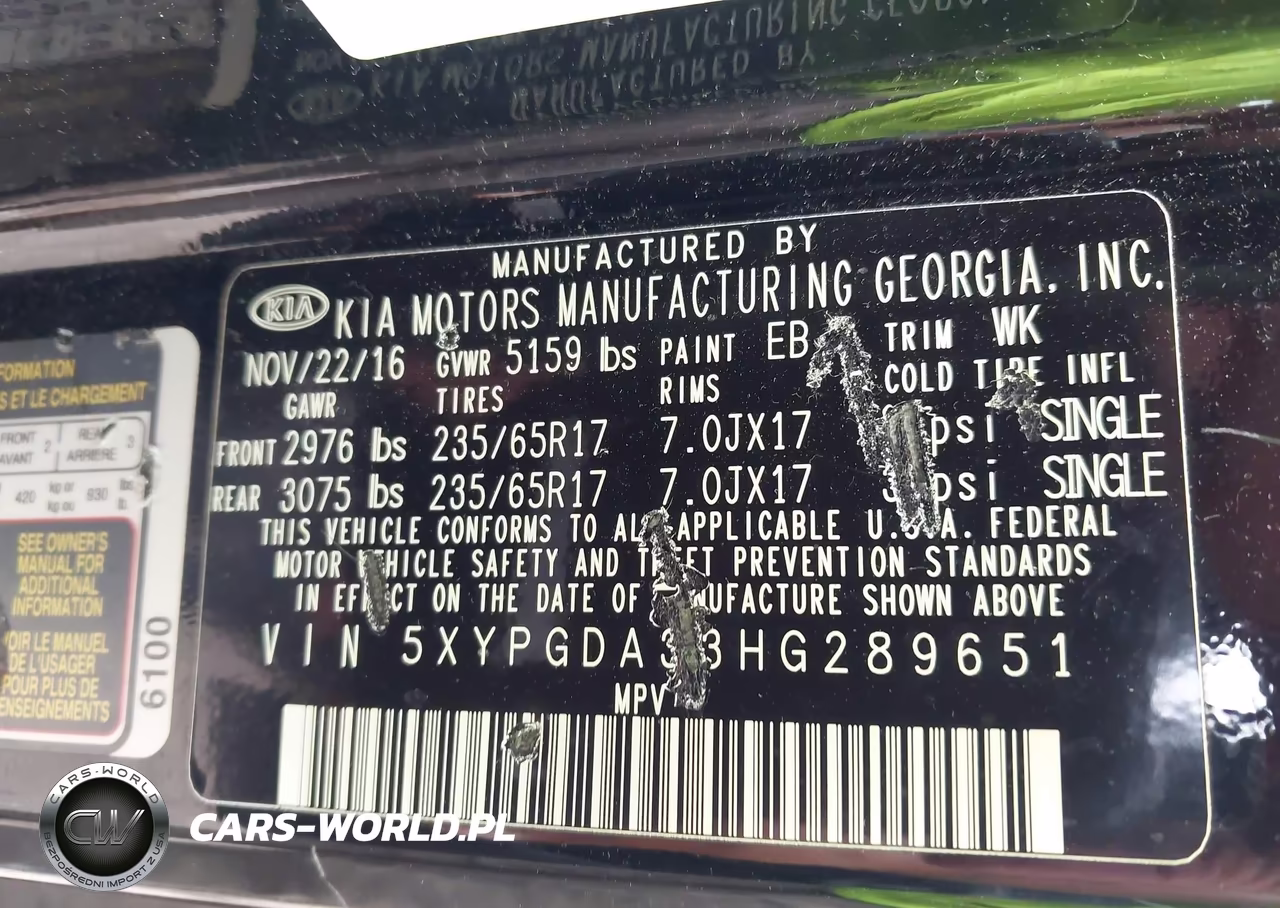 2017 Kia Sorento 2.4L Lx VIN:5XYPGDA33HG289651 - 9