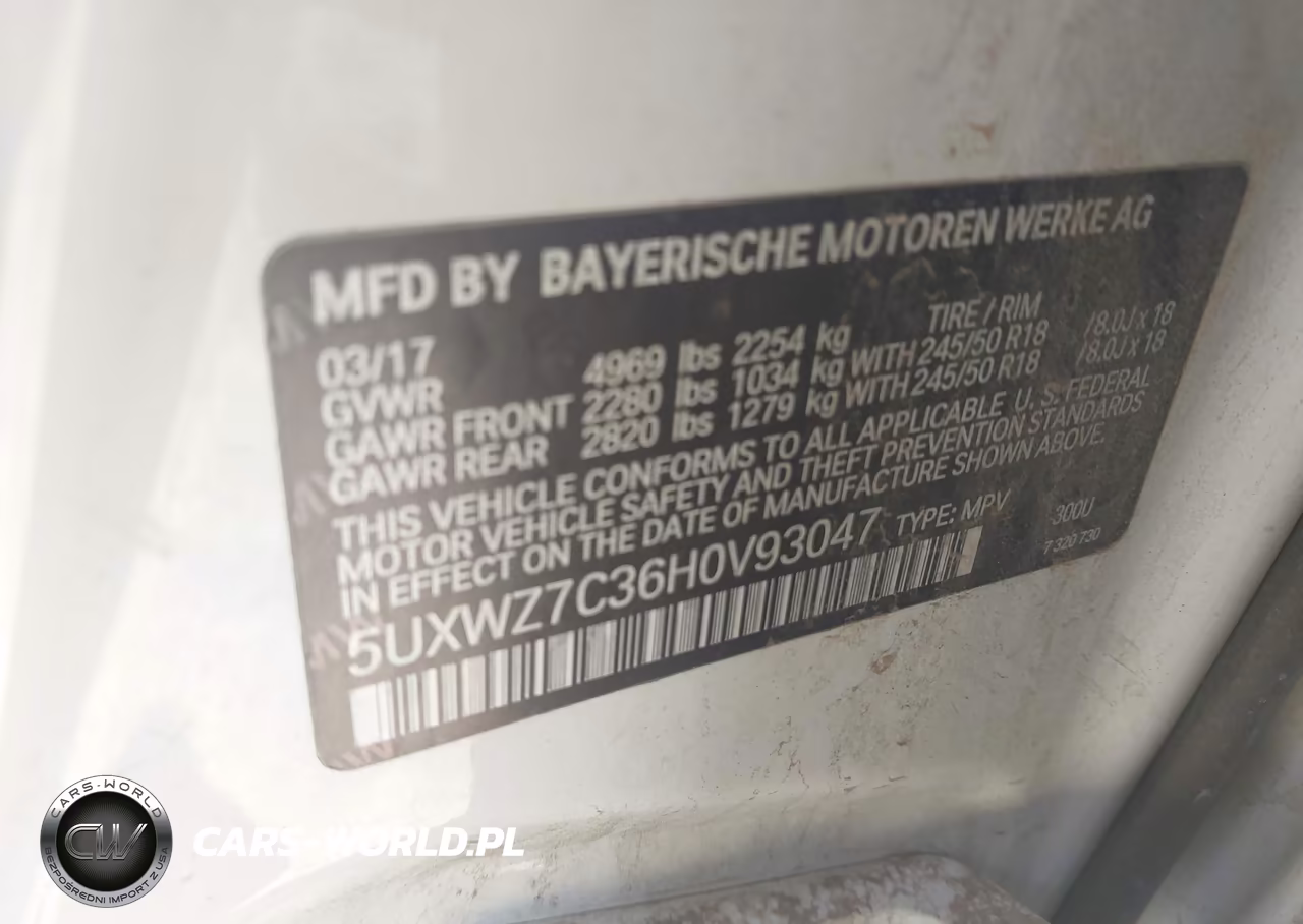 2017 BMW X3 Sdrive28I VIN:5UXWZ7C36H0V93047 - 9