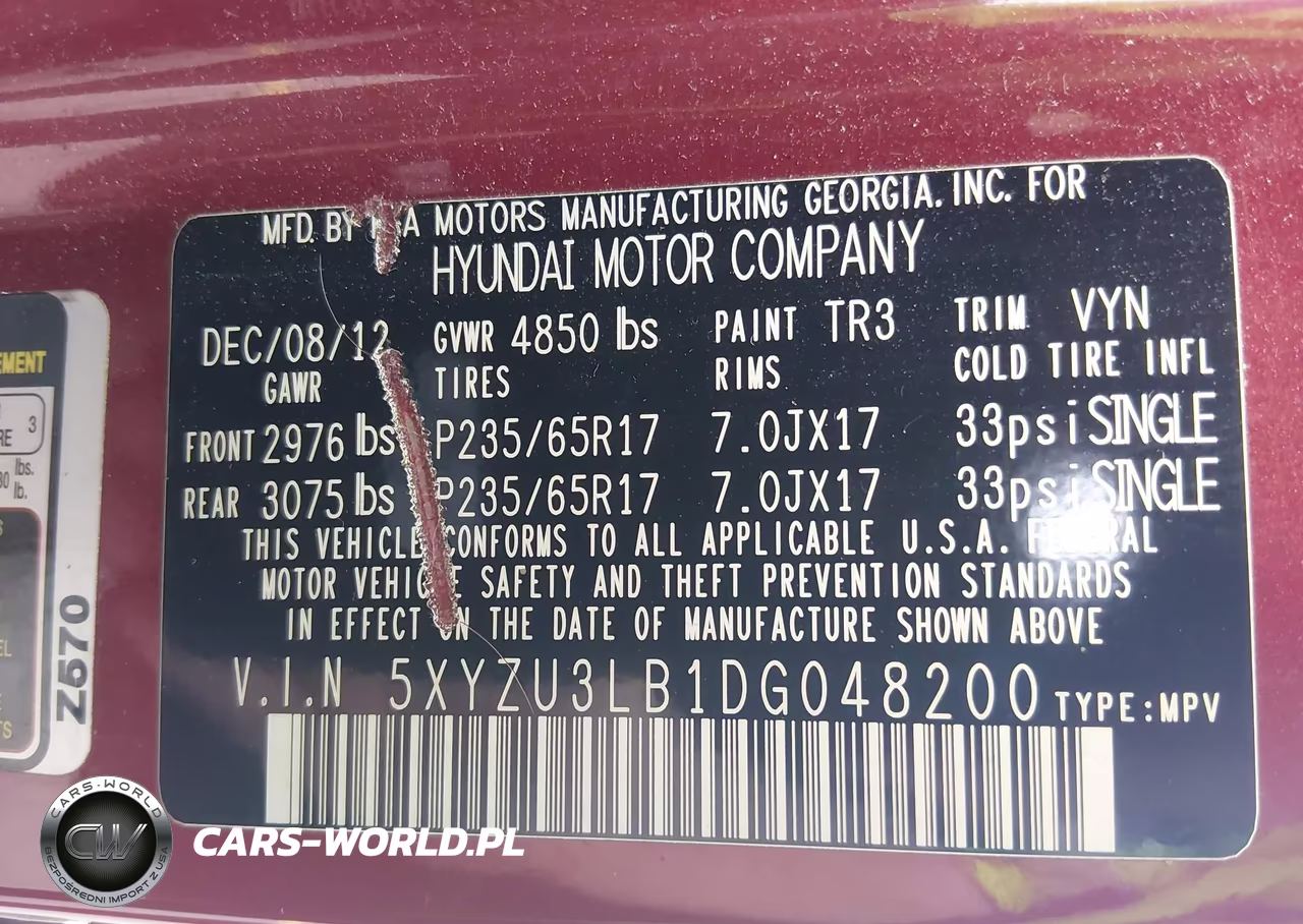 2013 Hyundai Santa Fe Sport VIN:5XYZU3LB1DG048200 - 9