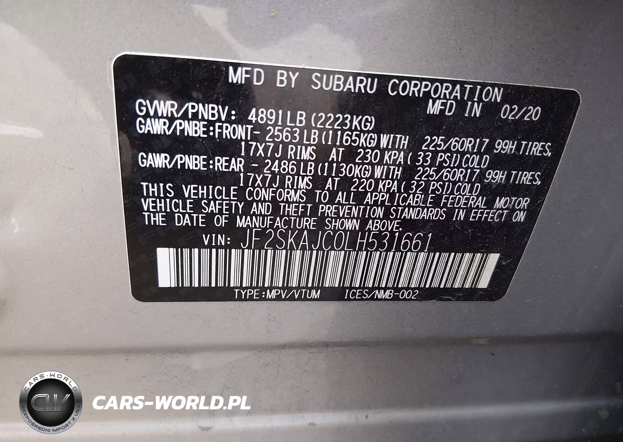 2020 Subaru Forester Premium VIN:JF2SKAJC0LH531661 - 9
