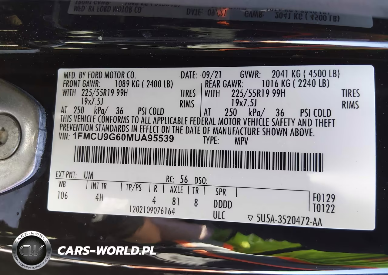 2021 Ford Escape Se VIN:1FMCU9G60MUA95539 - 9