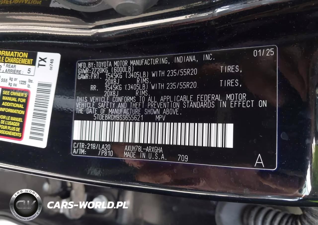 2025 Toyota Highlander Hybrid Platinum VIN:5TDEBRCH9SS655621 - 9