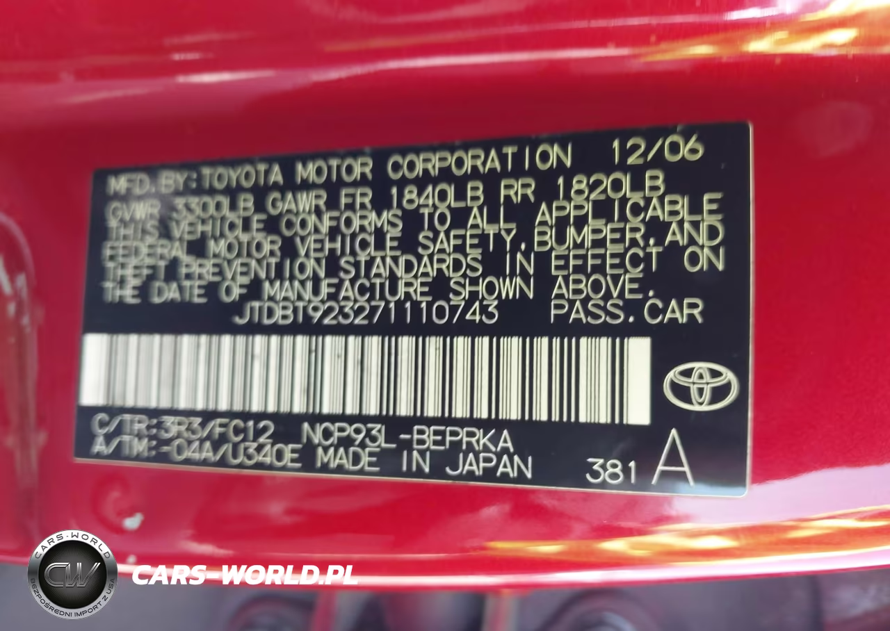 2007 Toyota Yaris VIN:JTDBT923271110743 - 9