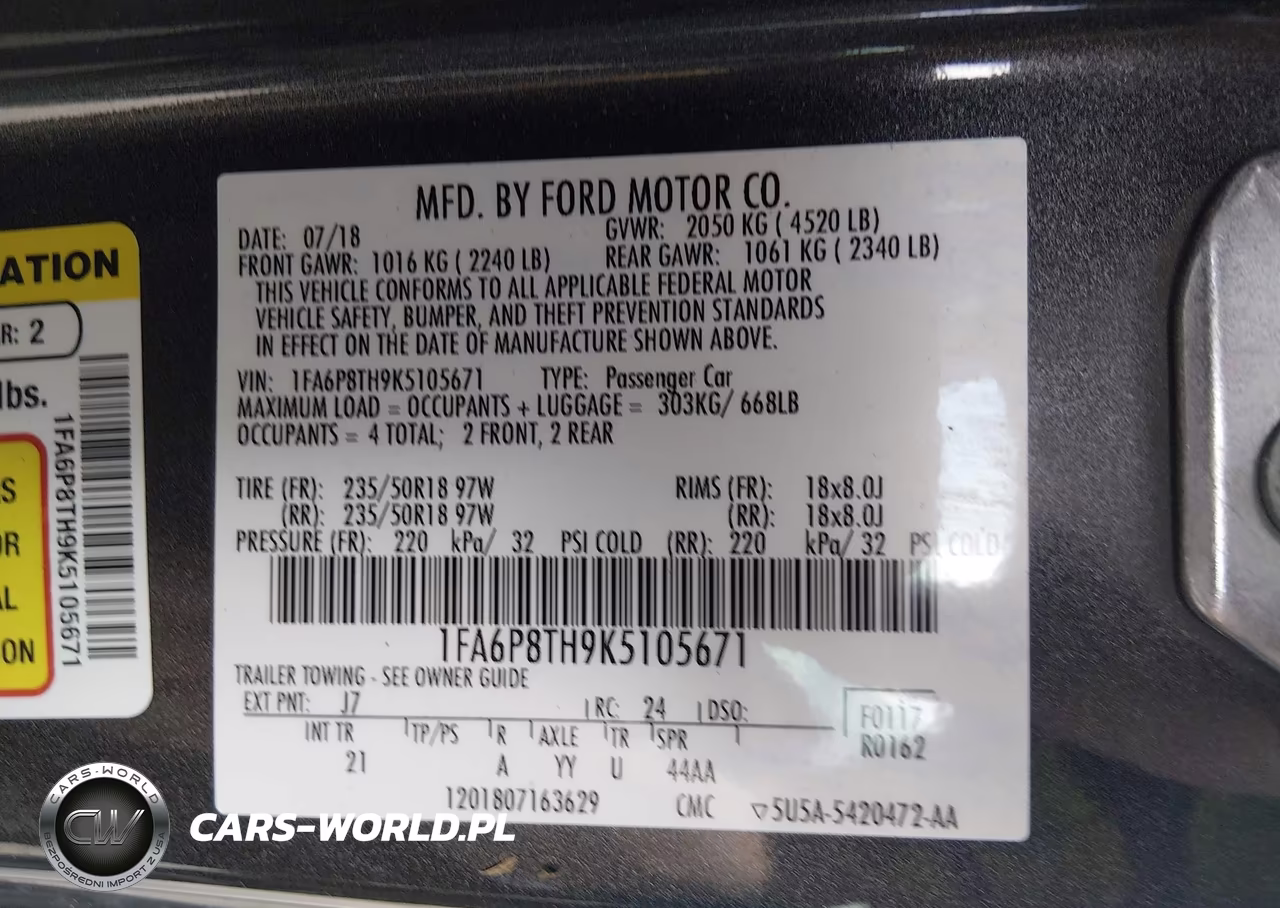 2019 Ford Mustang Ecoboost VIN:1FA6P8TH9K5105671 - 9
