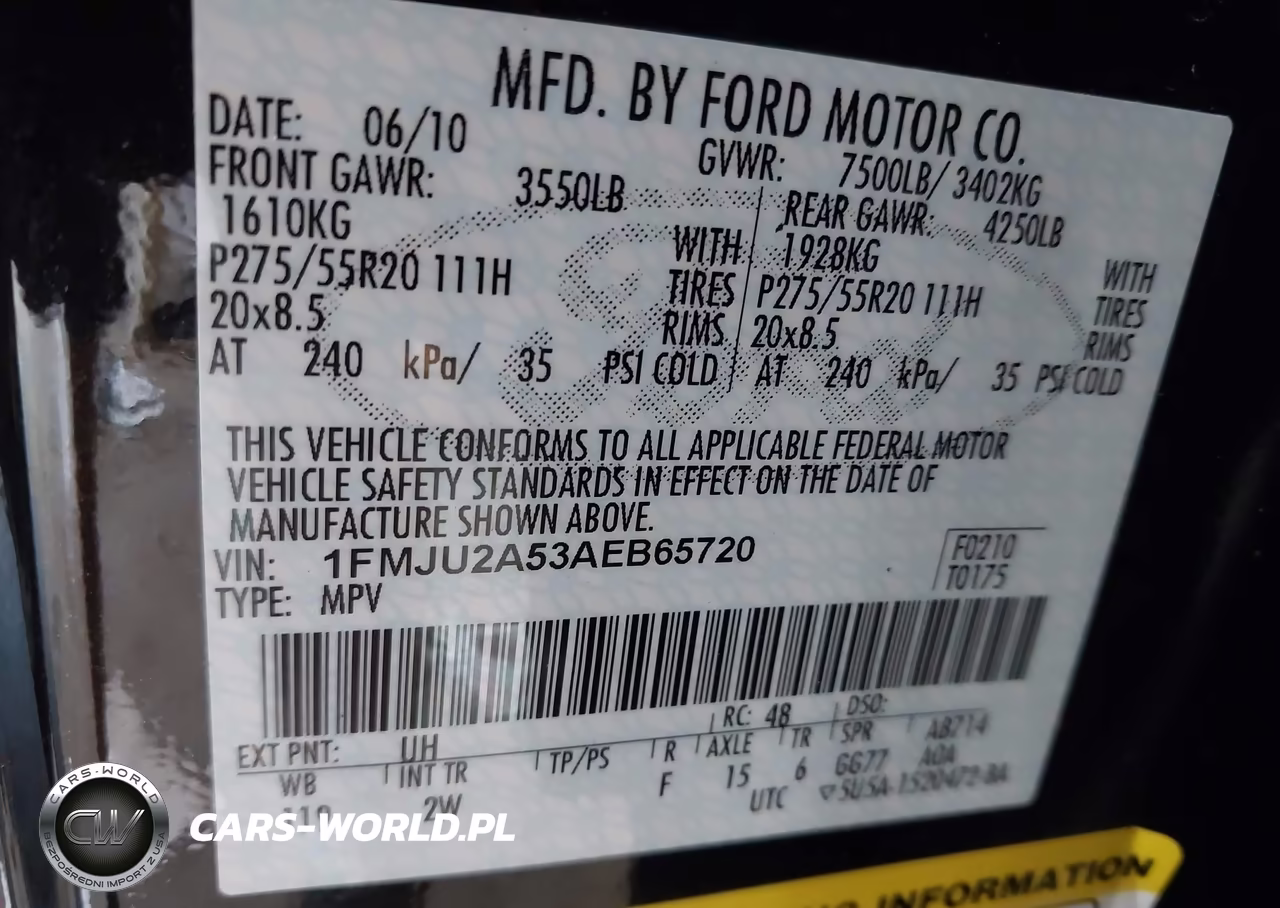 2010 Ford Expedition Limited VIN:1FMJU2A53AEB65720 - 9