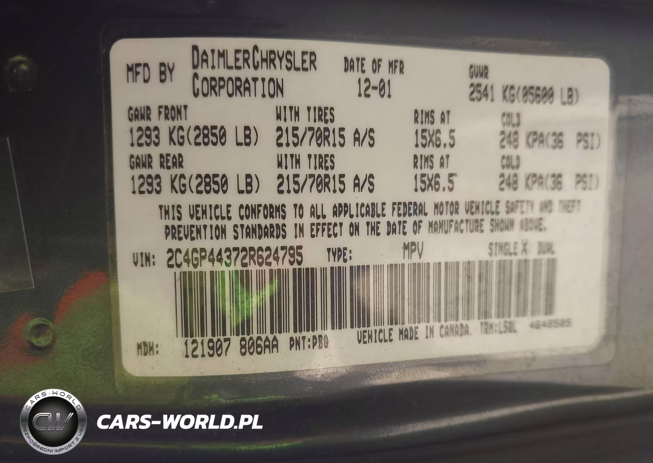 2002 Chrysler Town & Country Lx VIN:2C4GP44372R624795 - 9