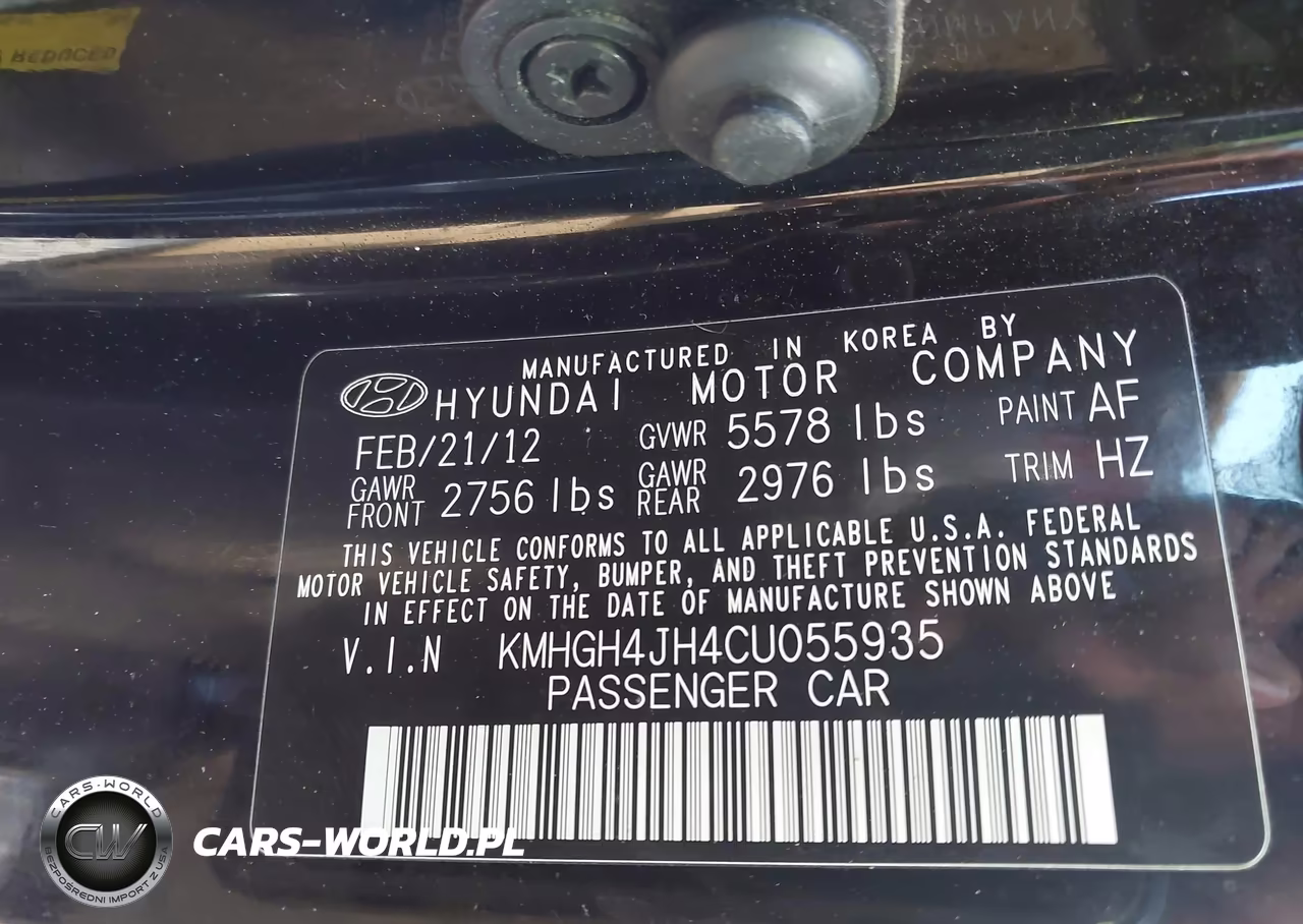 2012 Hyundai Equus Signature VIN:KMHGH4JH4CU055935 - 9