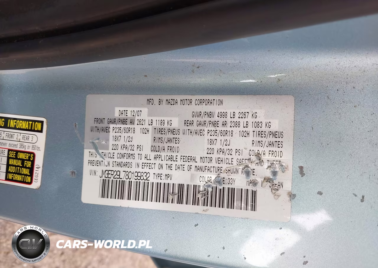 2008 Mazda Cx-7 Touring VIN:JM3ER29L780199832 - 9