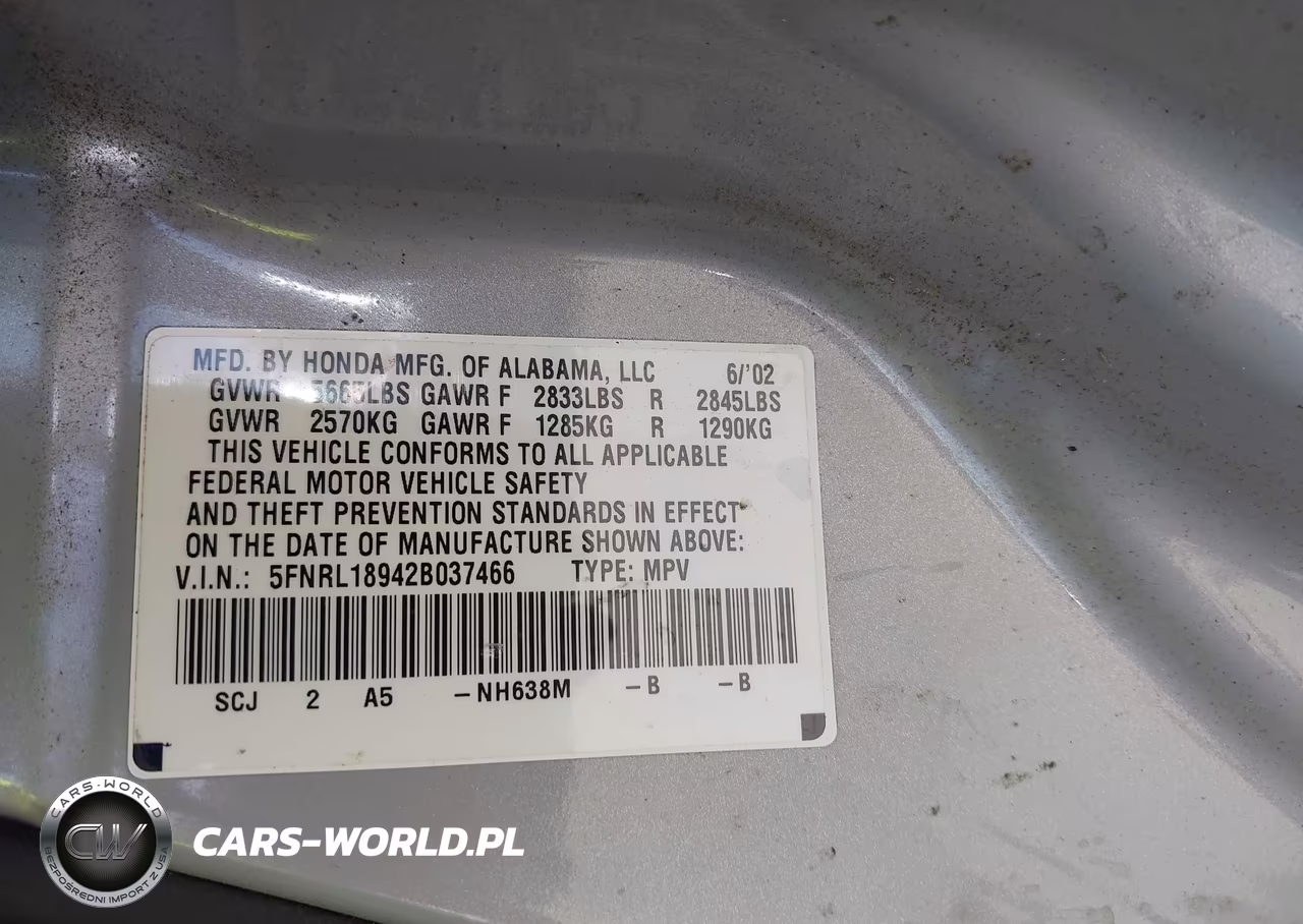2002 Honda Odyssey Ex-L VIN:5FNRL18942B037466 - 9
