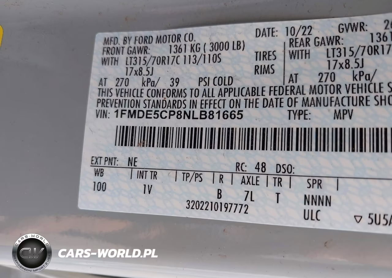 2022 Ford Bronco Badlands VIN:1FMDE5CP8NLB81665 - 9
