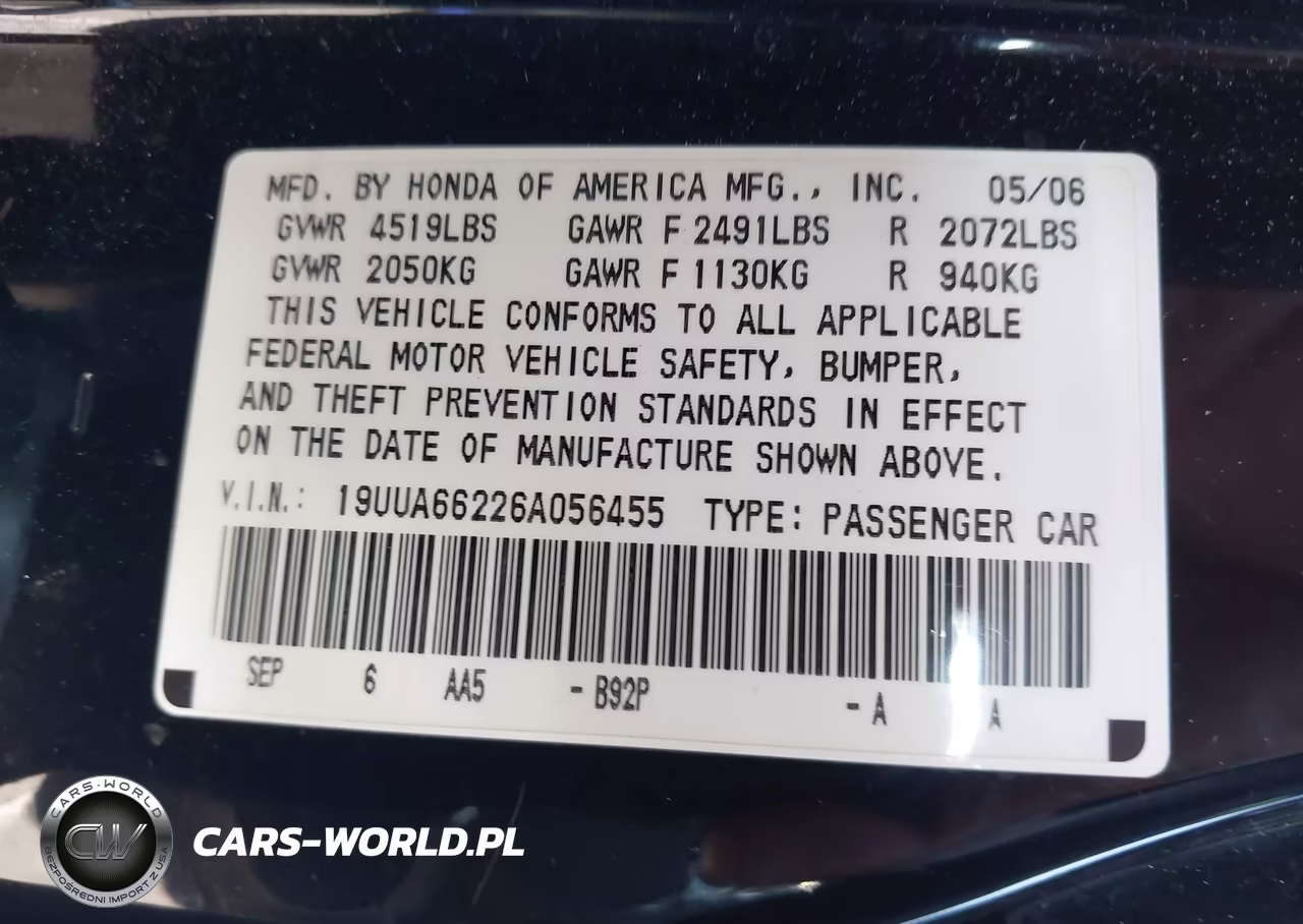 2006 Acura Tl VIN:19UUA66226A056455 - 9