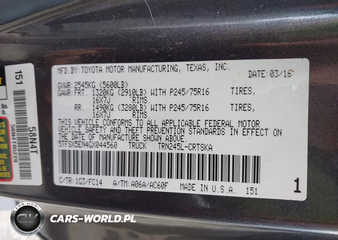 2016 Toyota Tacoma Sr5 VIN:5TFSX5EN4GX044560 - 9