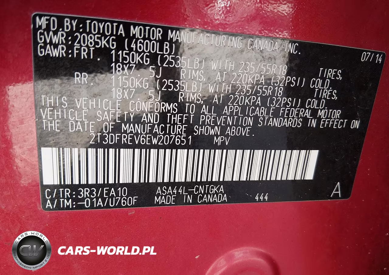 2014 Toyota Rav4 Limited VIN:2T3DFREV6EW207651 - 9