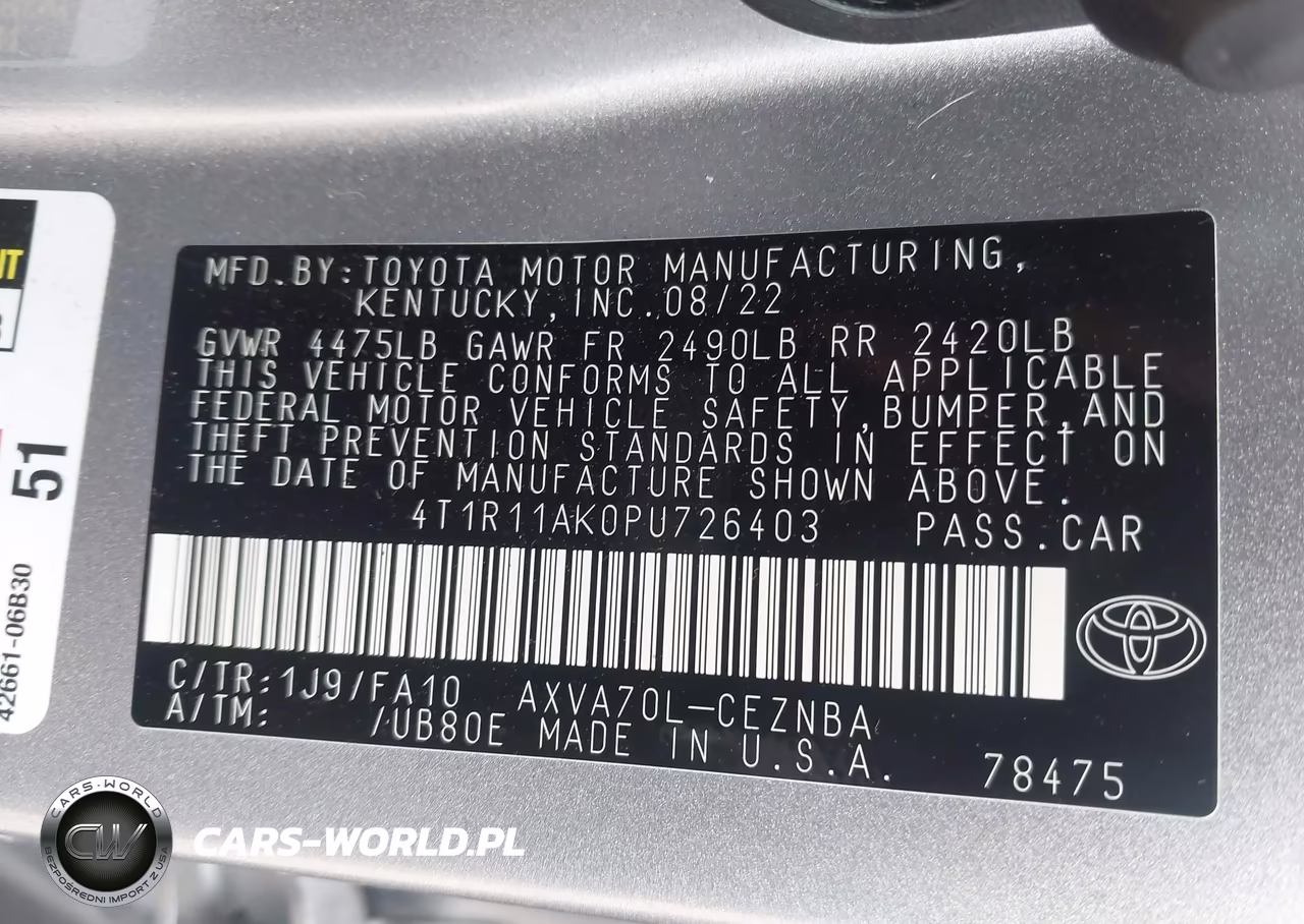 2023 Toyota Camry Le VIN:4T1R11AK0PU726403 - 9