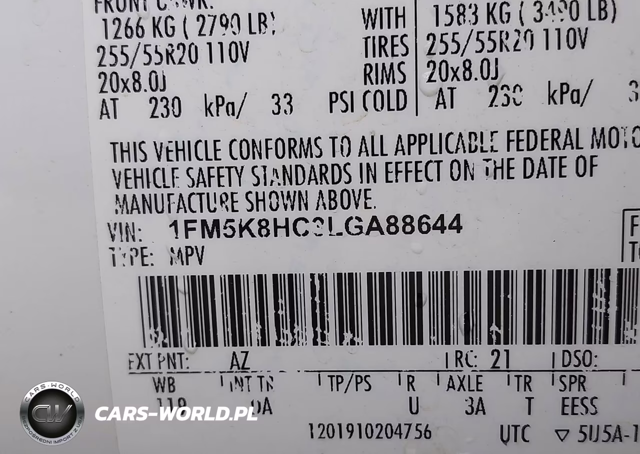 2020 Ford Explorer Platinum VIN:1FM5K8HC3LGA88644 - 9