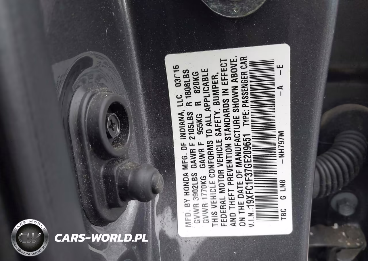 2016 Honda Civic Ex-T VIN:19XFC1F37GE209651 - 9